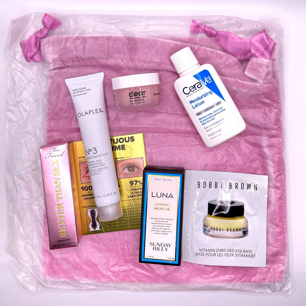 Skin and Hair Care Sample w/ make-up bag